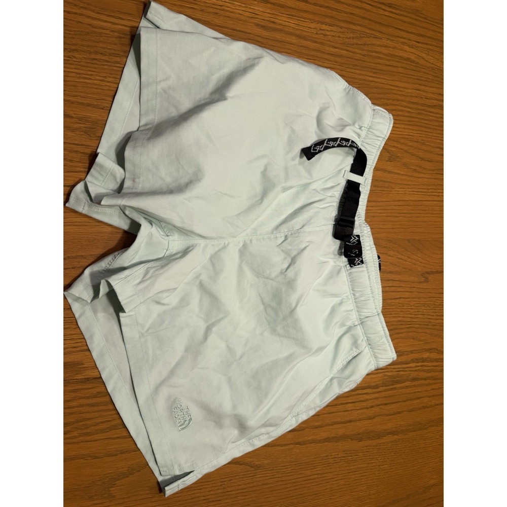 The North Face Womens Shorts Performance Running Flashdry Green L V BLTD 4 In